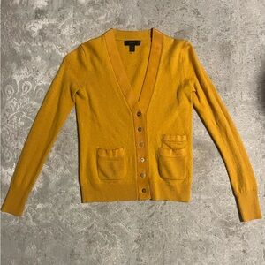 XXS J Crew Mustard Yellow Wool Cardigan